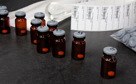 row of vials