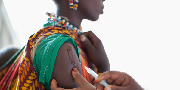 african patient getting vaccine